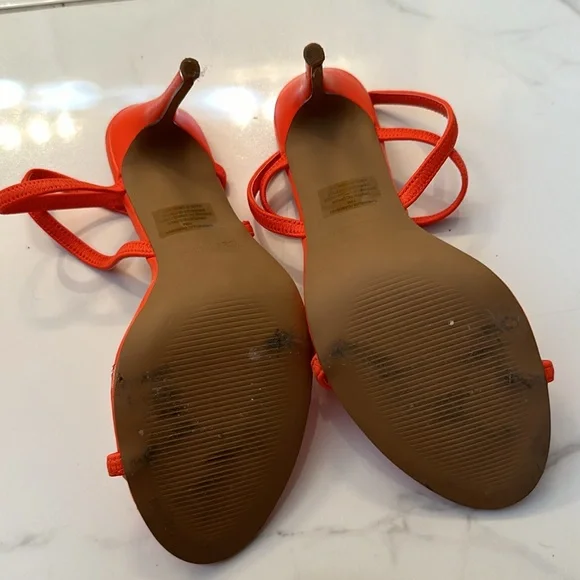 Steve Madden Heels - Size 10 - Bright Orange & Snakeskin - Picture 3 of 8